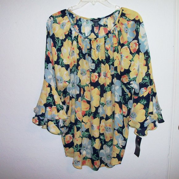 Chaps Tops - Very nice blouse, loose fit up to size 18 (#EV938)